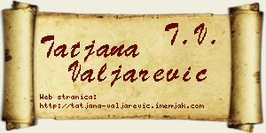 Tatjana Valjarević vizit kartica